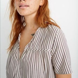 EUC Seamed Popover Top in Dunfield Stripe